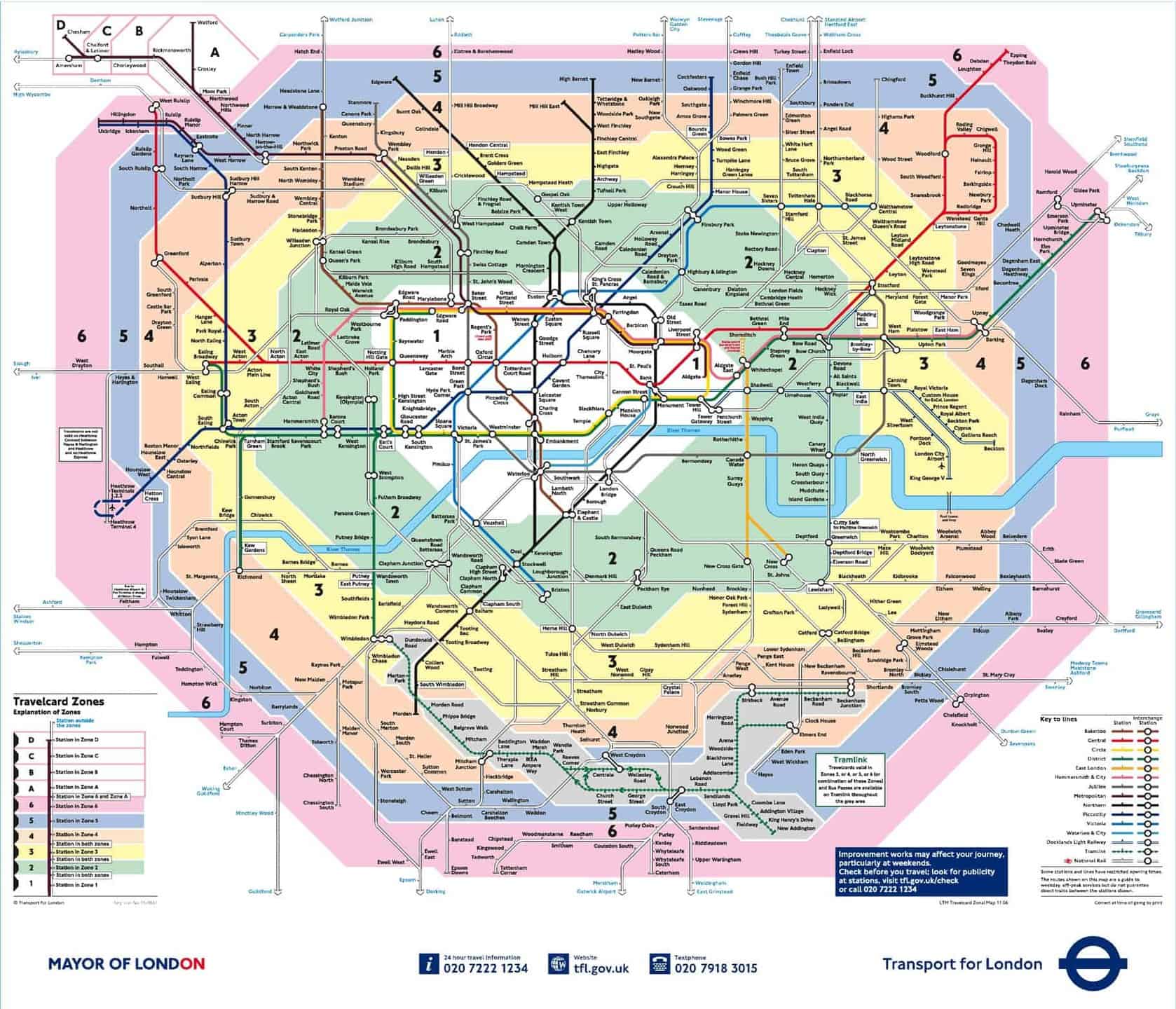 mappa delle zone della metro di Londra